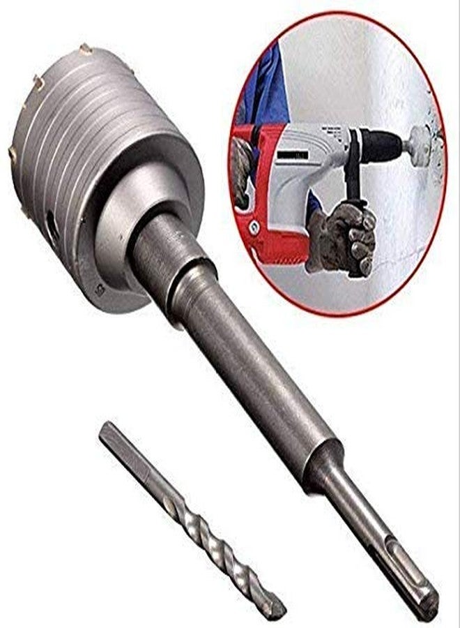 Inditrust Carbide,Metal,Carbide Tipped Sds_plus 50 Mm Concrete Wall Drill Bit Hole Saw Cutter And 300 Mm Connecting Rod - Image 2